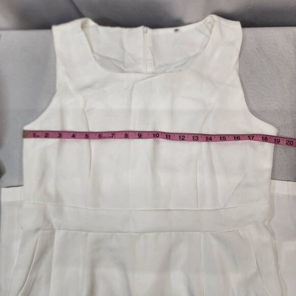 Women's 12 White Two Piece Dress Church Suit Formal Jacquard Embroidery Jacket - Picture 7 of 15